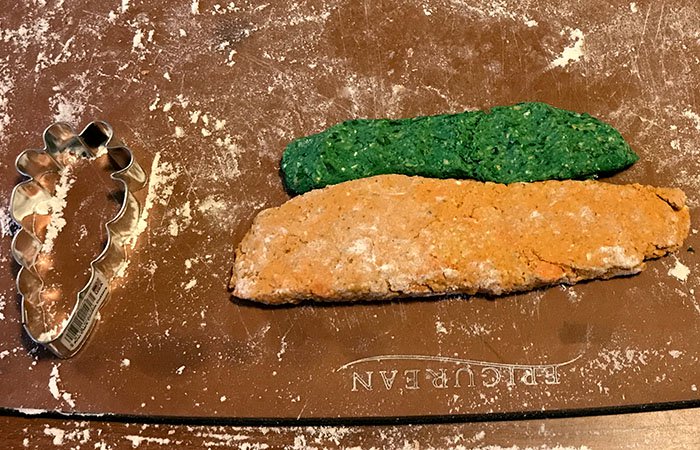 easter bunny carrot dog cookies rolling out the dough