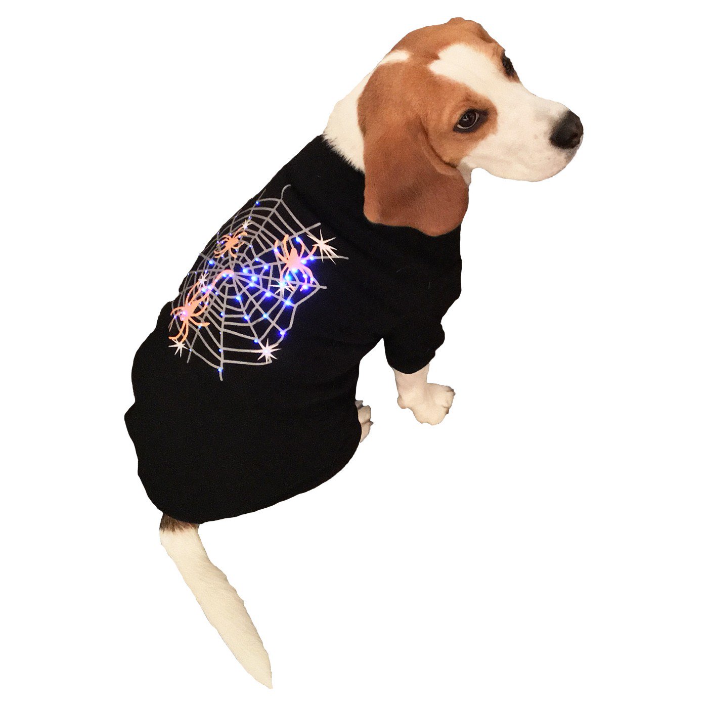 led spiderweb halloween dog shirt