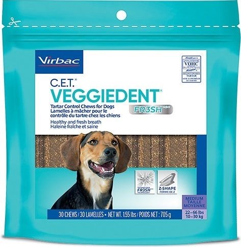 Virbac C.E.T. Veggiedent tartar control dog chews