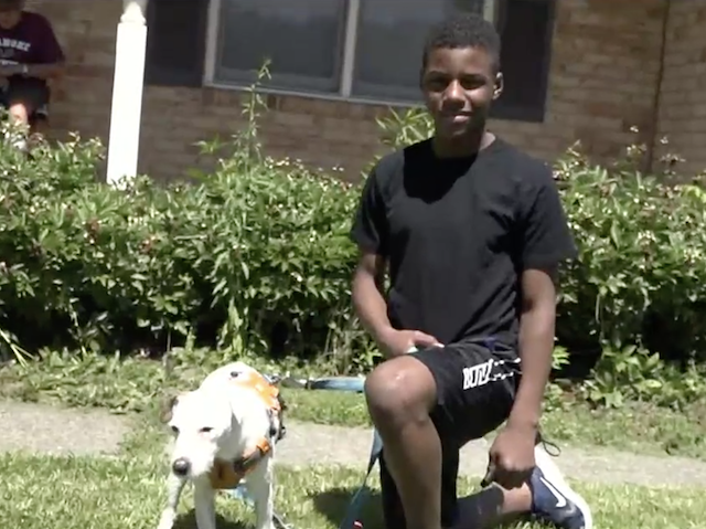 Teen finds lost dog