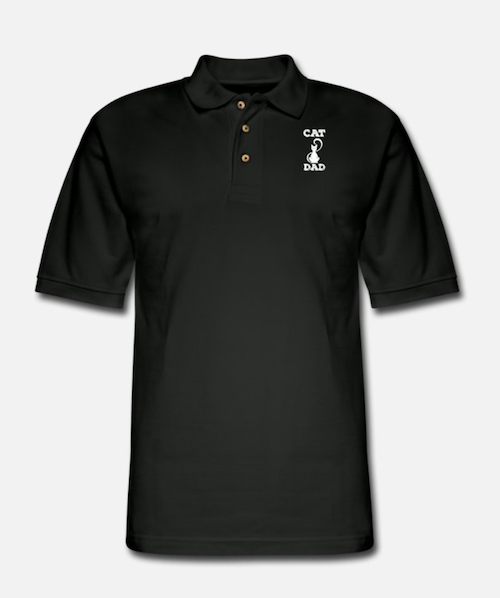 black polo cat dad shirt