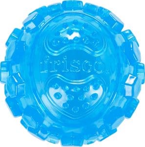 blue Frisco Fetch TPR Squeaking Ball Toy textured surface