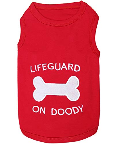 red Parisian Pet Lifeguard on Doody Dog T-Shirt tank top