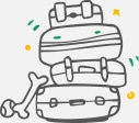 Picture of luggage for pet-friendly hotels