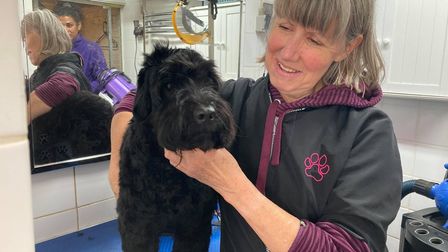 Renate with cockapoo Ghost 