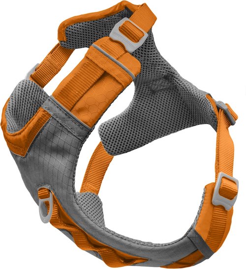 Orange and grey dog harness