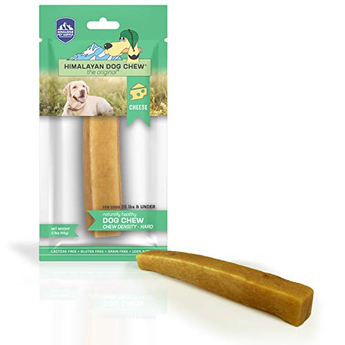 bag of Himalayan Dog Chews with a chew next to it 