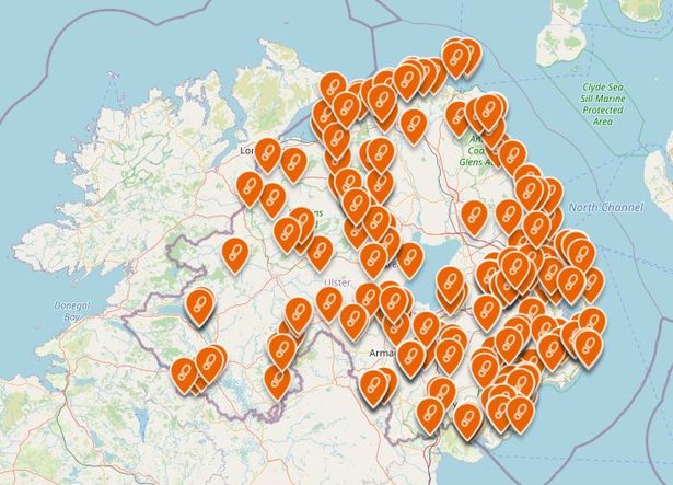 The OutmoreNI map shows where all the walks are